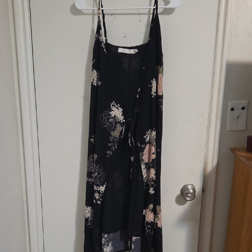 bishop + young Black and Cream Floral Dress